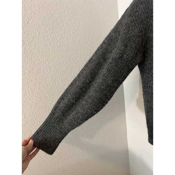 Everlane Alpaca Blend Knit Charcoal Gray Button Down Cardigan Size Large - Picture 5 of 14